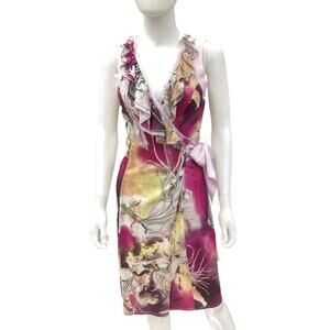 Catherine Malandrino Dress Women’s Size 4 Wrap Style Summer Dress Multicolor